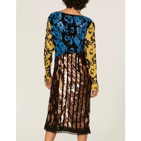 Rachel Comey Mix Material Sequin Midi Dress Size 4 Semi-Formal Cocktail $860 - Picture 3 of 11